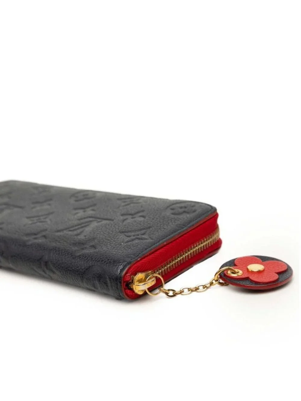 Louis Vuitton Wallet Navy Red Leather